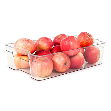 New type top sale reusable transparent handle refrigerator organizer bins